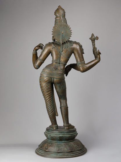 36" Large Ardhanarishvara (Shiva - Shakti) | Handmade Idol | Bronze Statue