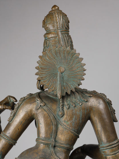 36" Large Ardhanarishvara (Shiva - Shakti) | Handmade Idol | Bronze Statue