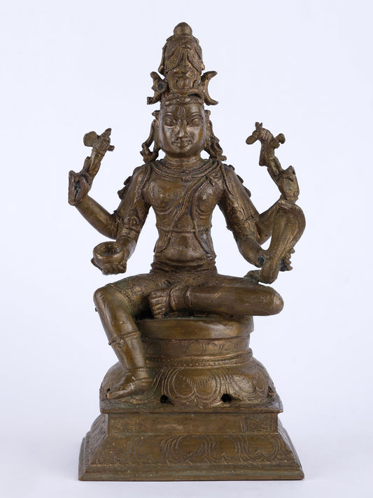 7" Lord Shiva As Vishapaharana | Handmade Idol | Lord Shiva Bronze Statue | Made In India