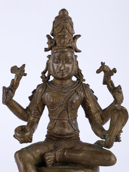 7" Lord Shiva As Vishapaharana | Handmade Idol | Lord Shiva Bronze Statue | Made In India