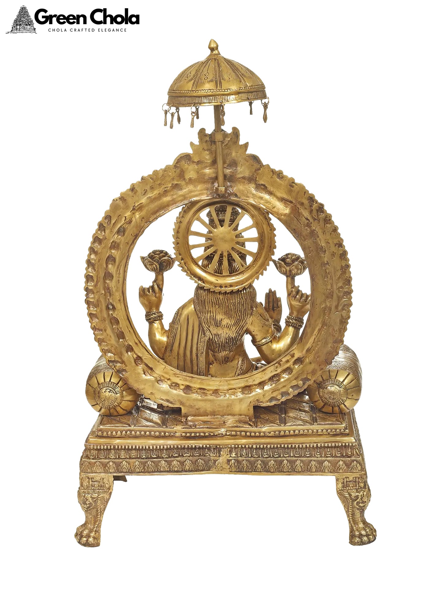 46-Inch Large Goddess Lakshmi Brass Statue | Handcrafted Home Temple Decor