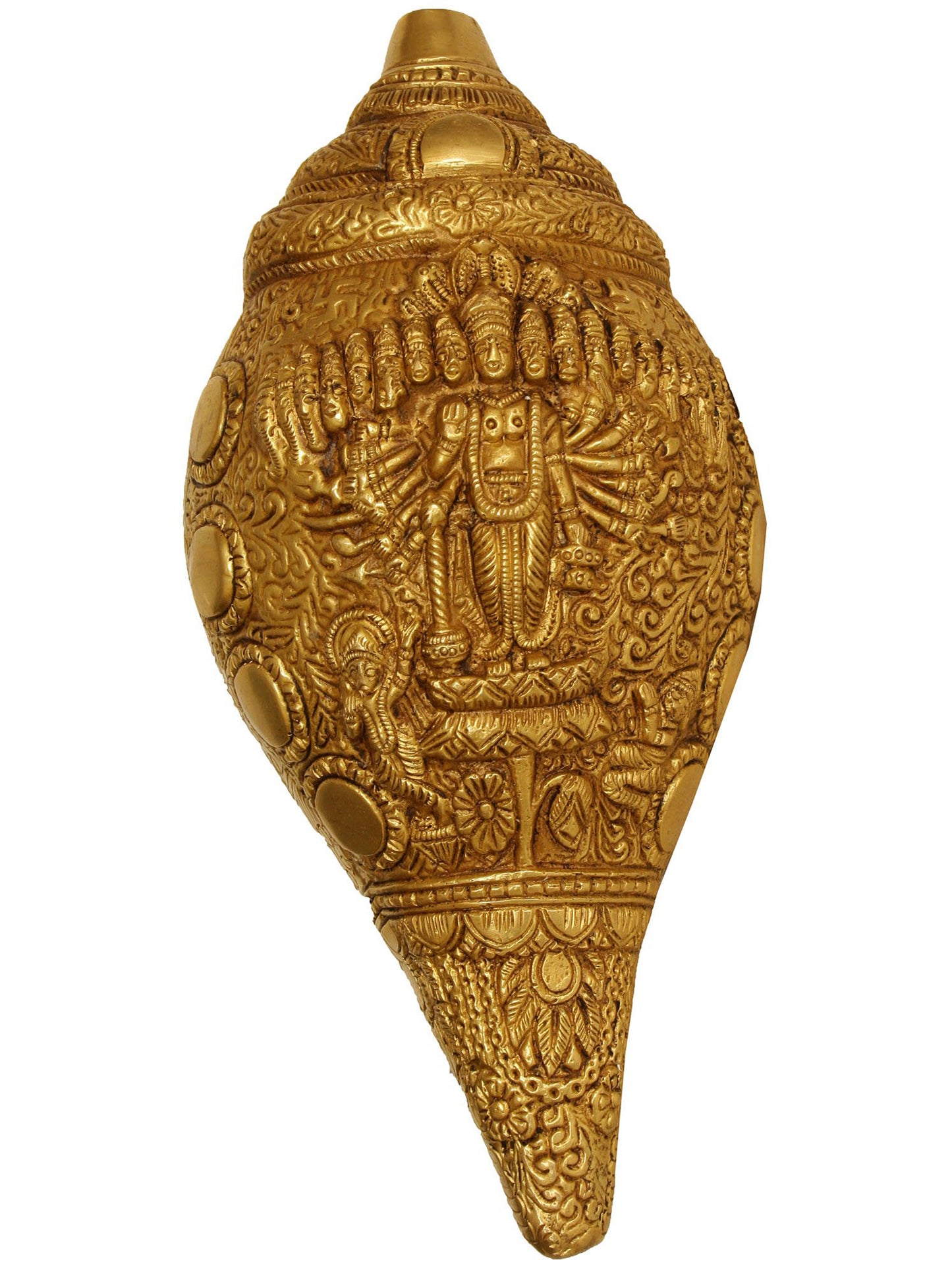 9" Vishvarupa Vishnu Conch Wall Hanging Idol in Brass | Handmade | Made in India