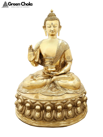 36-Inch Large Buddha Idol in Abhaya Mudra | Handmade Buddhist Statue