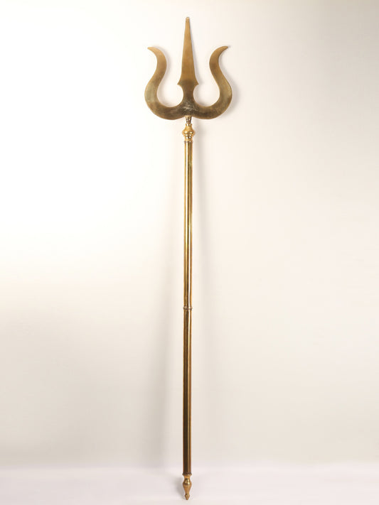 Super Large Brass Trishul Of Lord Shankara | Handmade Brass Trident