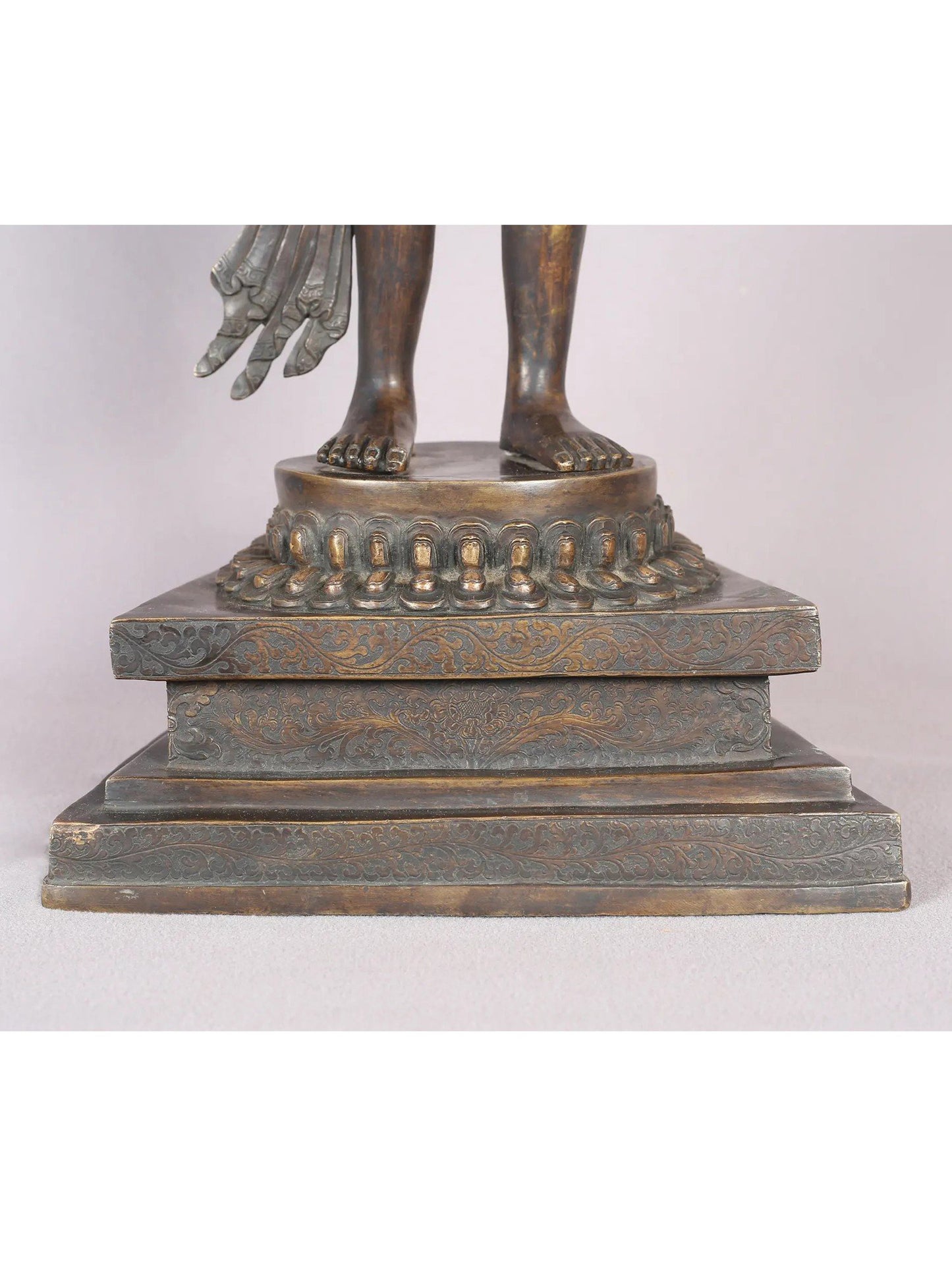 24" Standing Monotone Goddess Tara Copper Idol From Nepal | Handmade | Goddess Statue