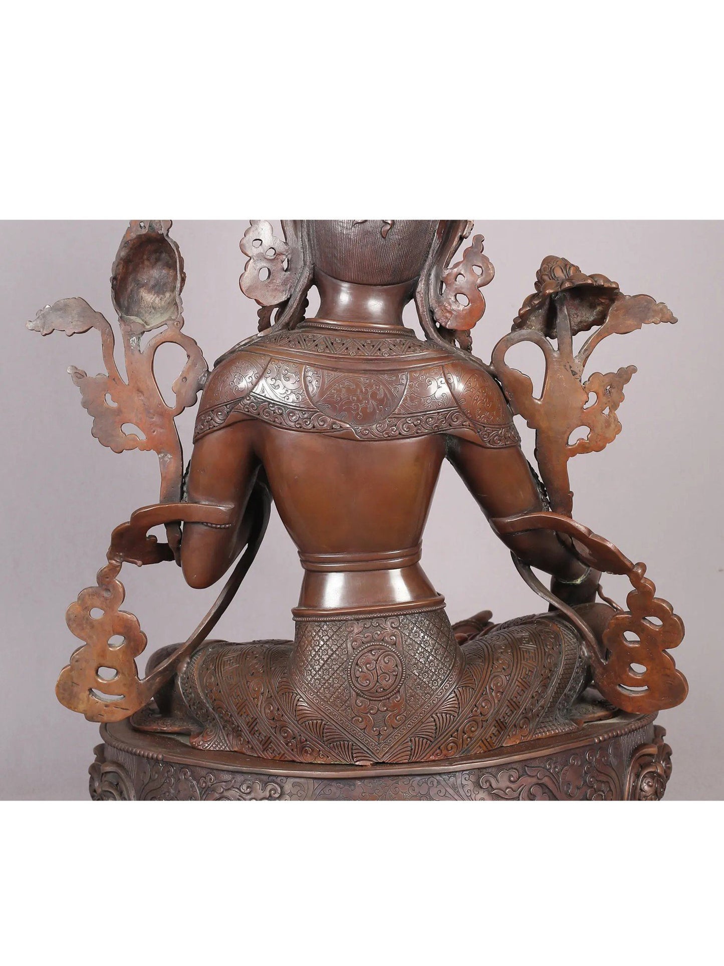 20" Goddess Green Tara Copper Statue From Nepal | Handmade Idol | Goddess Statue