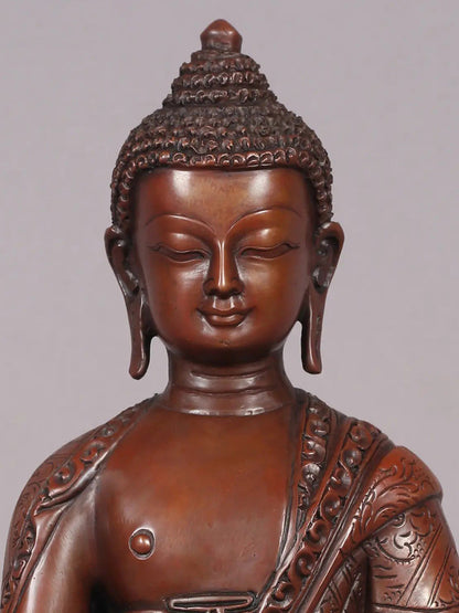 8" Amitabha Buddha Copper Statues From Nepal | Handmade Idol | Lord Buddha Statue