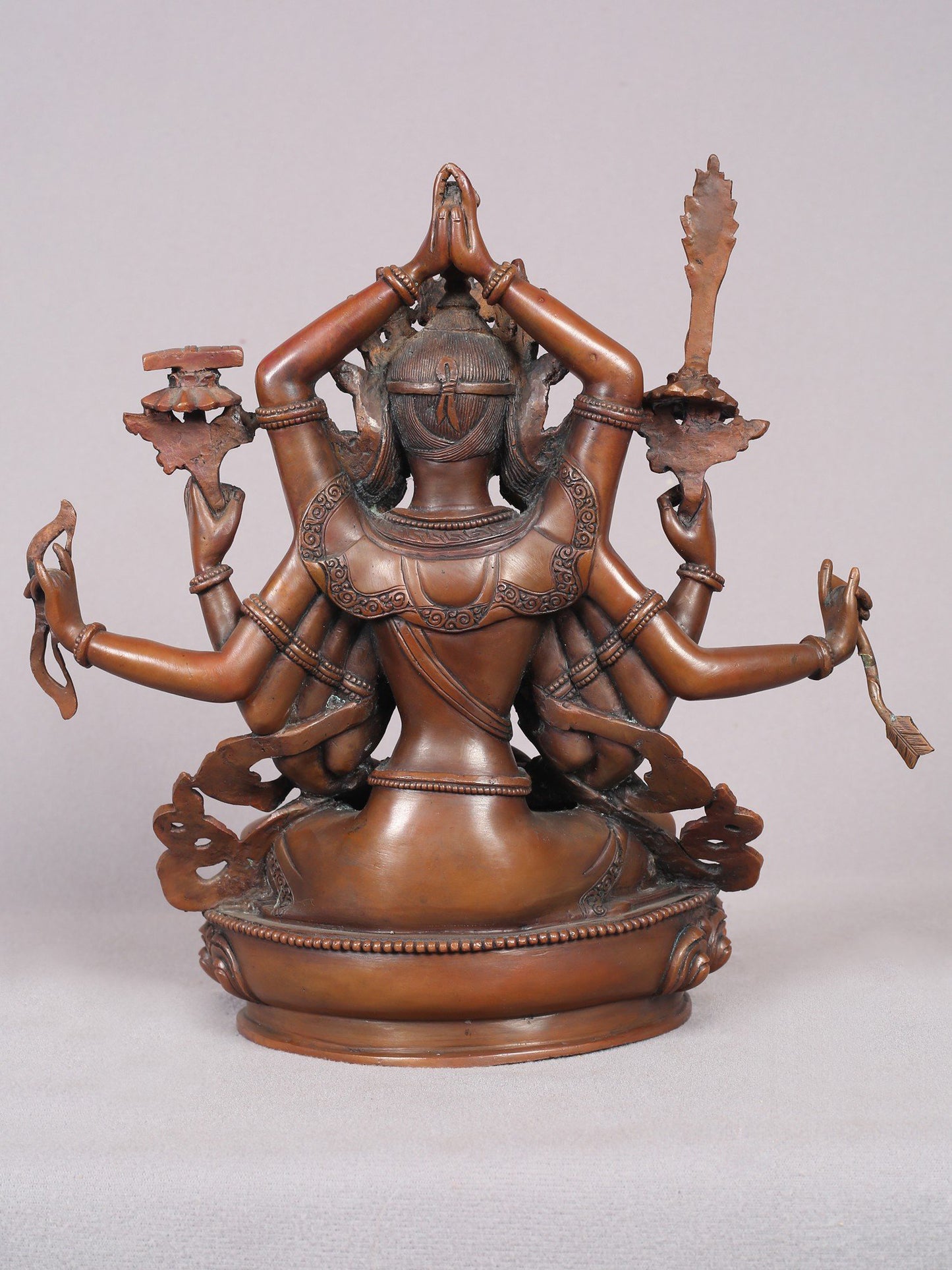 9" Manjushri Nama-Samgiti Copper Statue From Nepal | Handmade | Copper Figurine