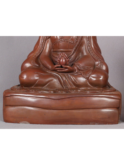 21" Set Of Three Buddhist Gurus Copper Statue - Gampopa, Milarepa And Marpa Lotsawa