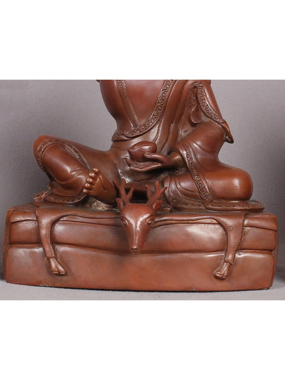 21" Set Of Three Buddhist Gurus Copper Statue - Gampopa, Milarepa And Marpa Lotsawa