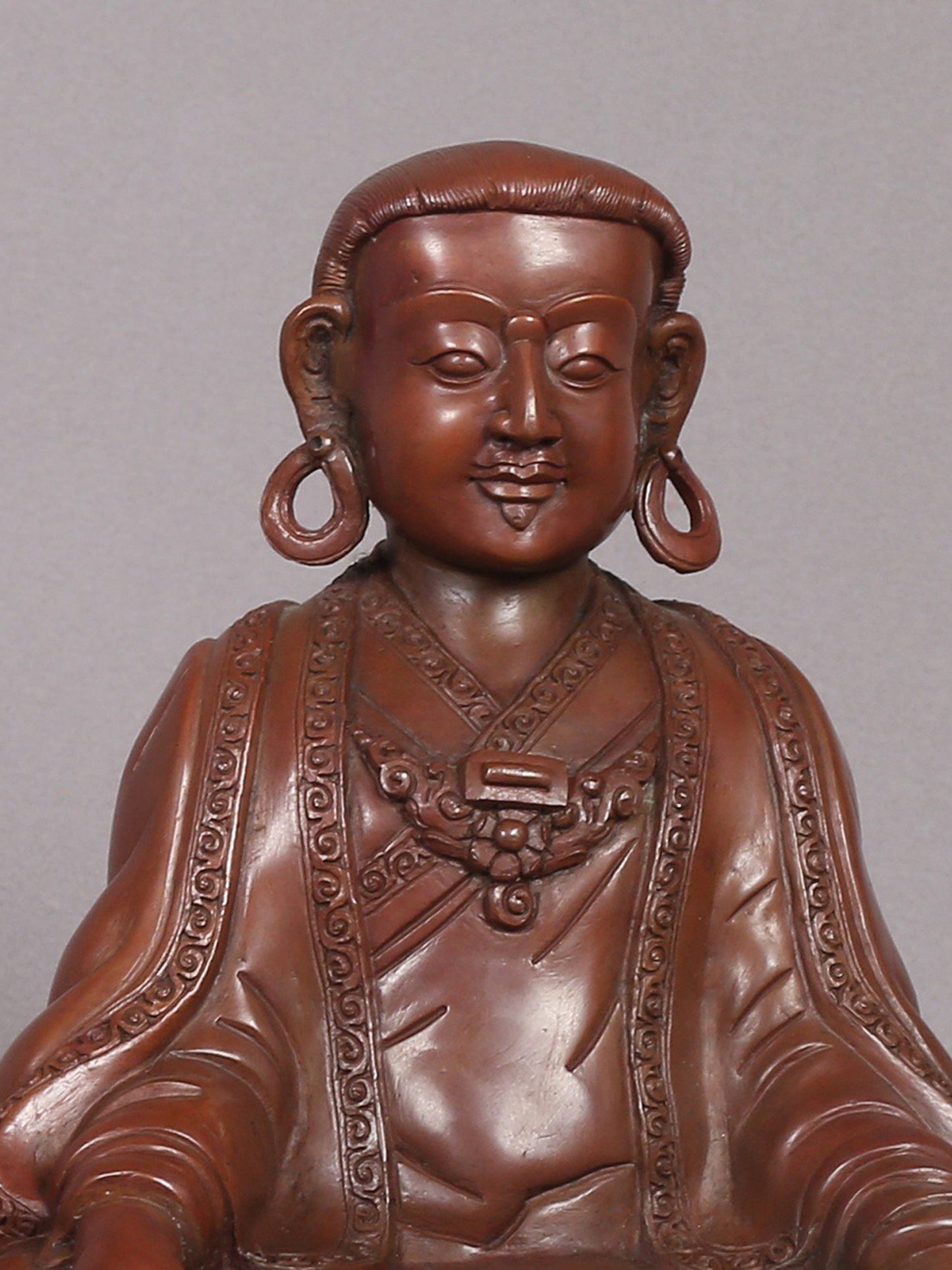 21" Set Of Three Buddhist Gurus Copper Statue - Gampopa, Milarepa And Marpa Lotsawa