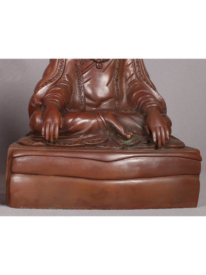 21" Set Of Three Buddhist Gurus Copper Statue - Gampopa, Milarepa And Marpa Lotsawa