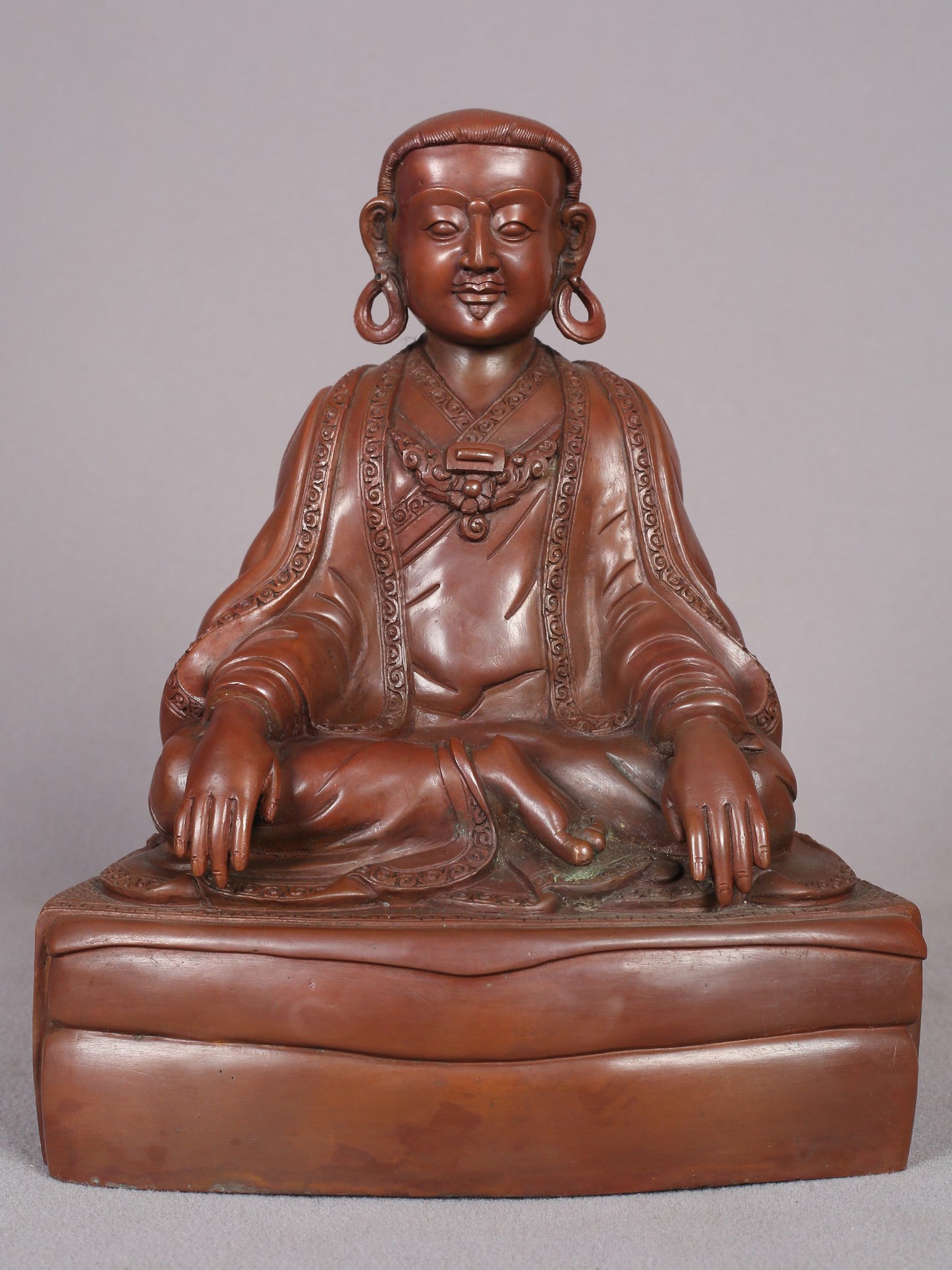 8" Guru Marpa Lotsawa Copper Statue - The Teacher of Milarepa | Handmade Statue