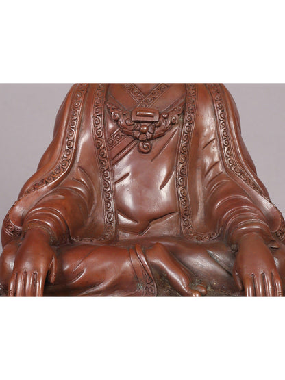 8" Guru Marpa Lotsawa Copper Statue - The Teacher of Milarepa | Handmade Statue