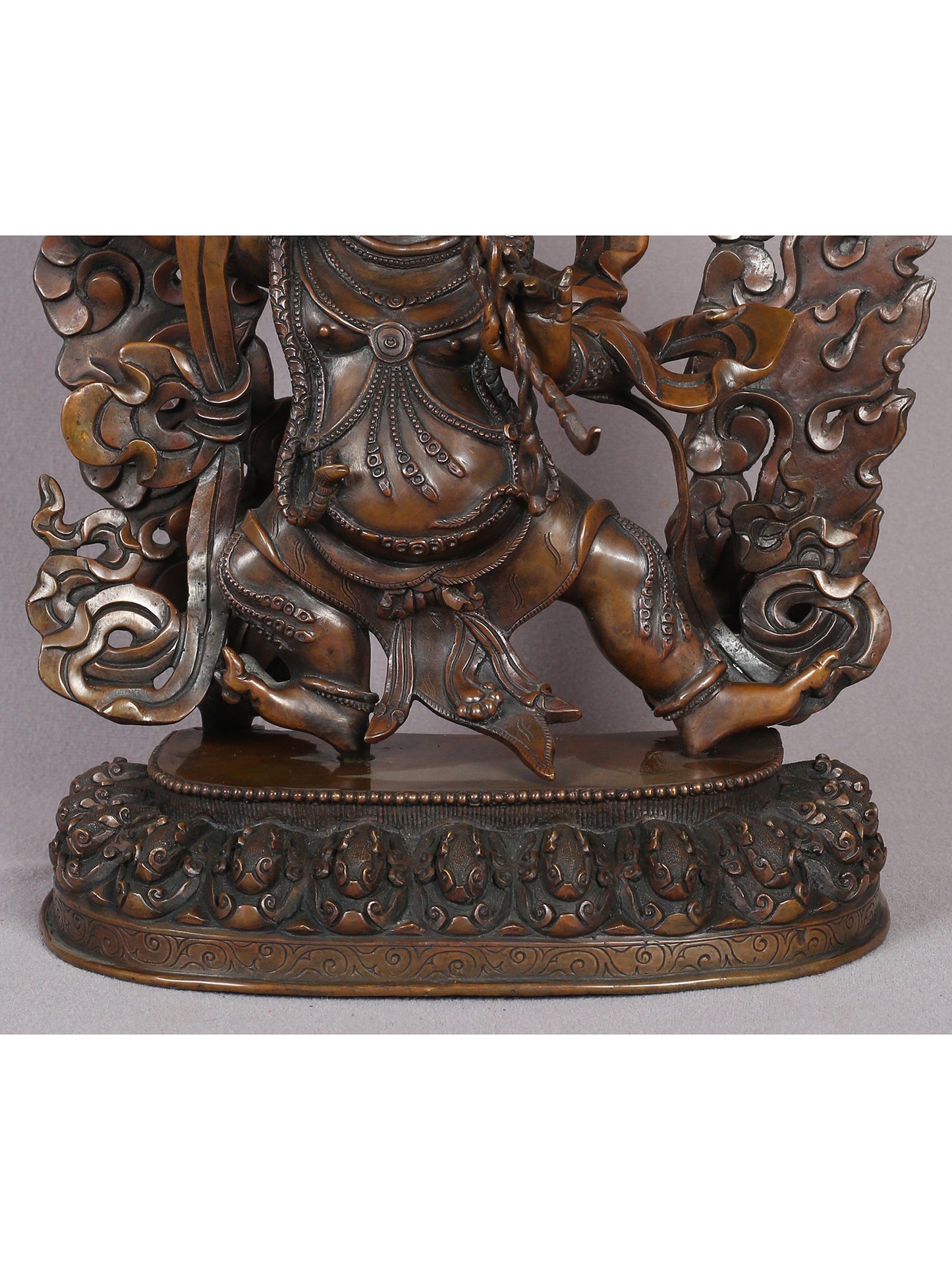 12" Tibetan Buddhist Deity Vajrapani Copper Statue From Nepal | Handmade Idol | Buddhist Deity