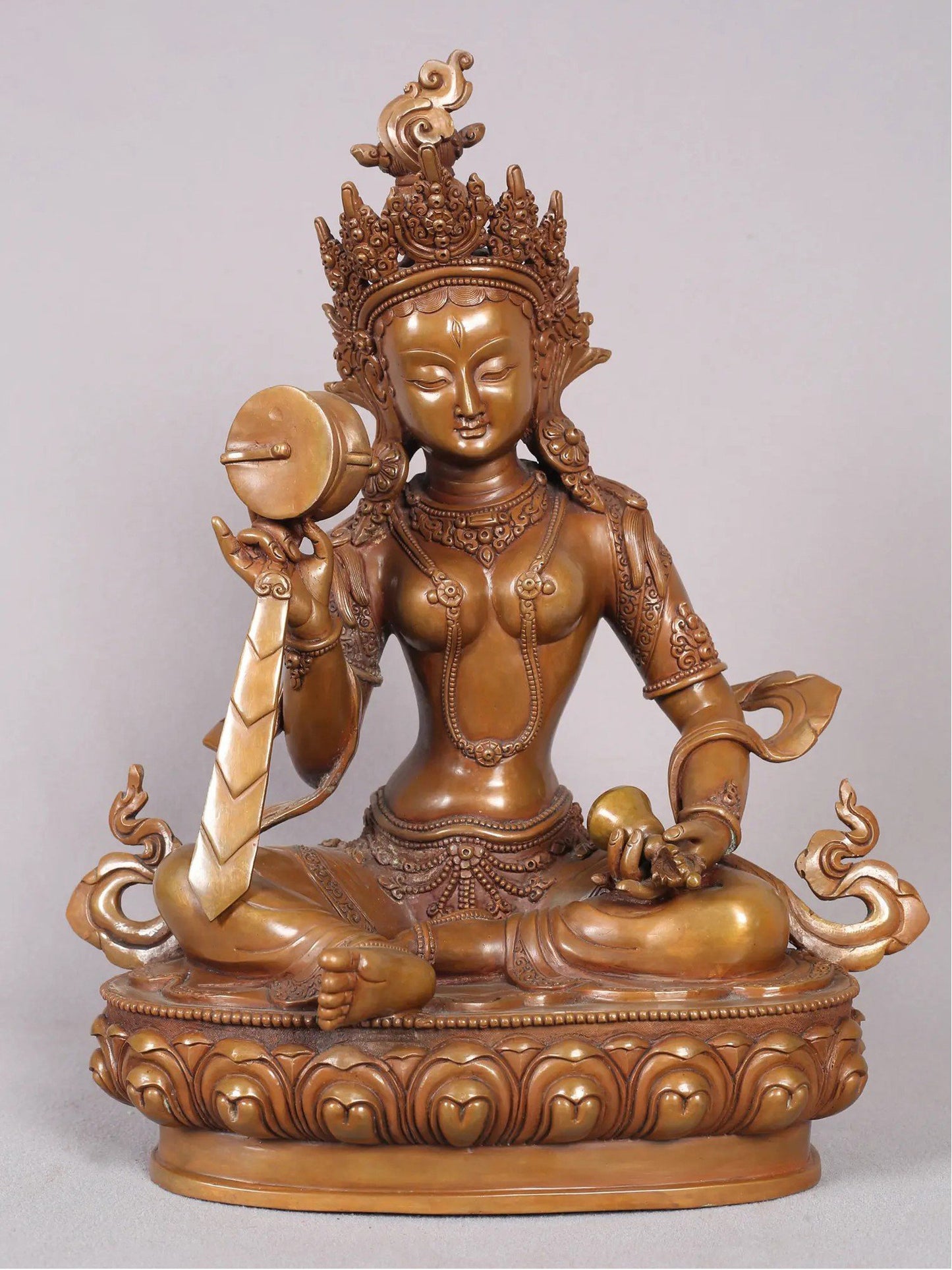 13" Yeshe Tsogyal Copper Statue From Nepal | Handmade Idol | Copper Figurine