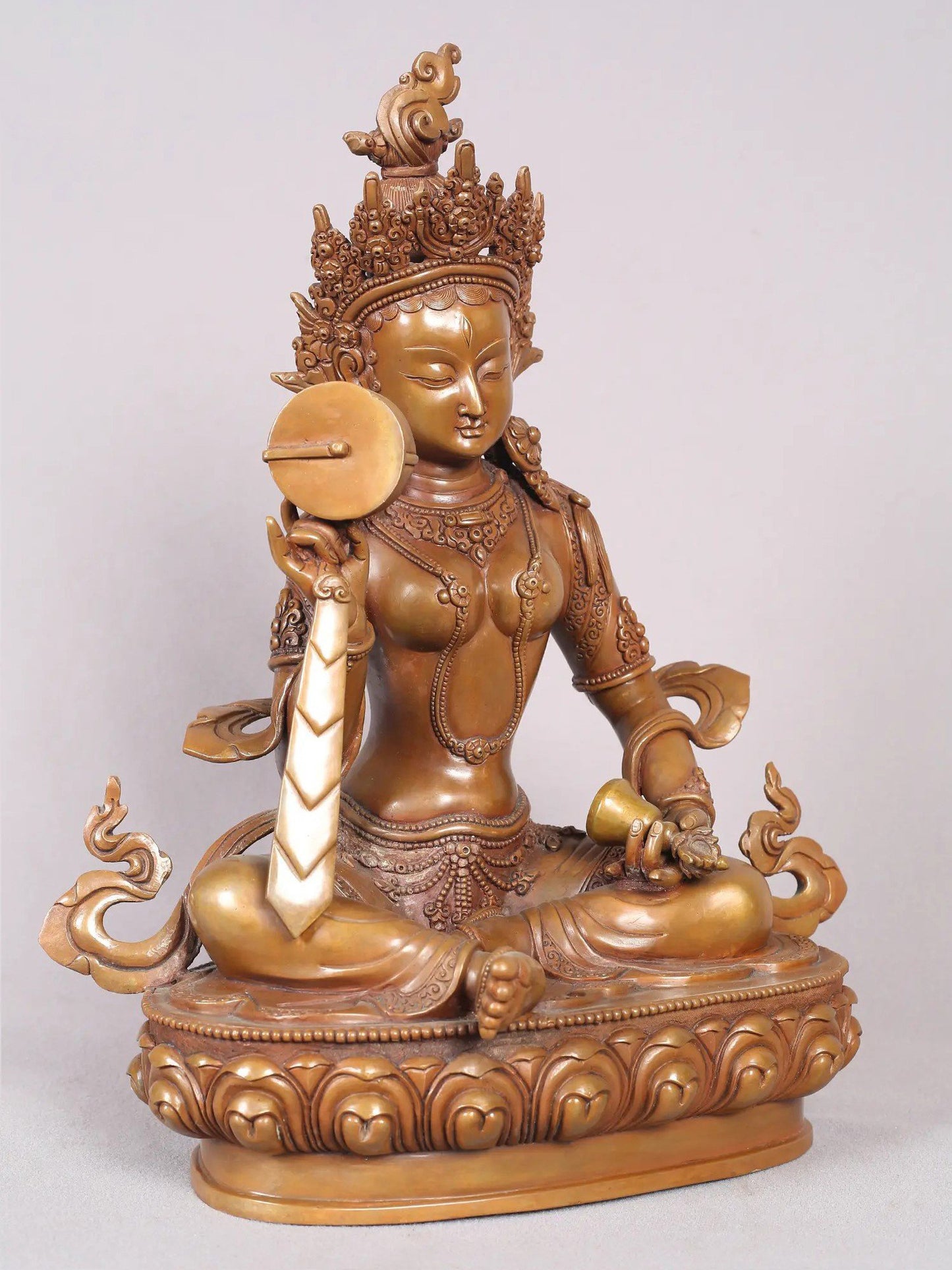 13" Yeshe Tsogyal Copper Statue From Nepal | Handmade Idol | Copper Figurine