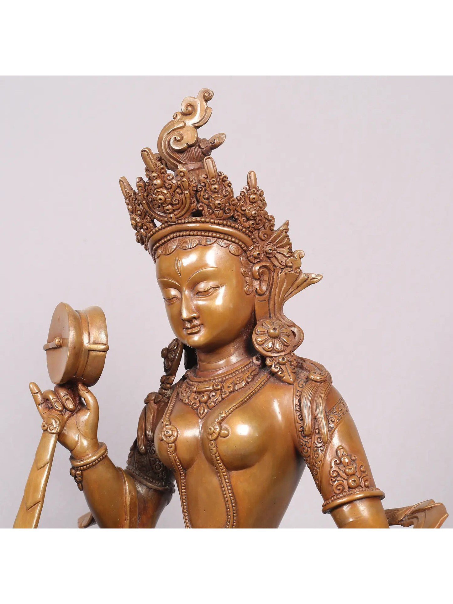 13" Yeshe Tsogyal Copper Statue From Nepal | Handmade Idol | Copper Figurine