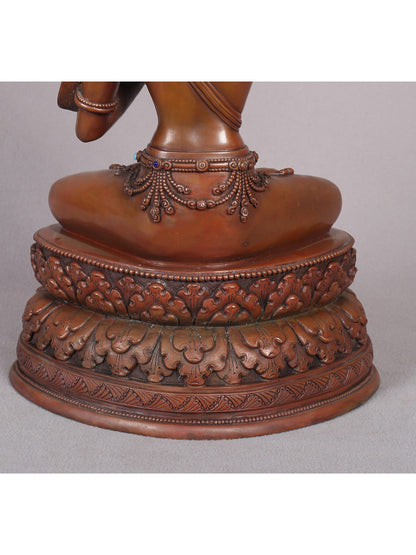 13" Manjushri Copper Statue From Nepal | Handmade Idol | Copper Figurine