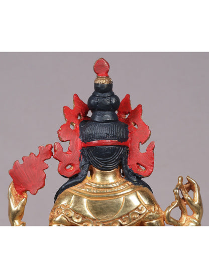 6" Buddhist Deity Chenrezig (Four Armed Avalokiteshvara) Copper Statue | Handmade Buddhist Deity Idol