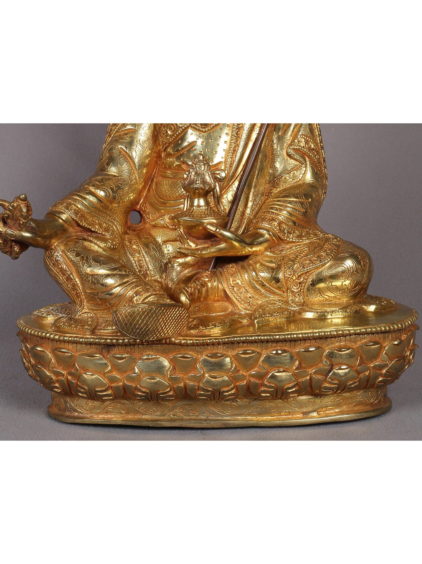 15" Guru Padmasambhava Copper Statue From Nepal | Handmade Idol | Copper Figurine