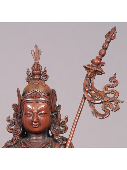 11" Guru Tshokey Dorje Copper Statue From Nepal | Handmade Idol | Copper Figurine