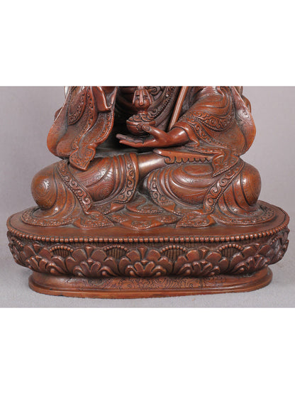 11" Guru Tshokey Dorje Copper Statue From Nepal | Handmade Idol | Copper Figurine