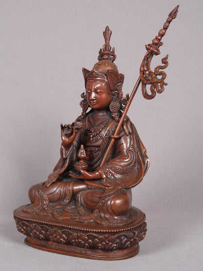 11" Guru Tshokey Dorje Copper Statue From Nepal | Handmade Idol | Copper Figurine