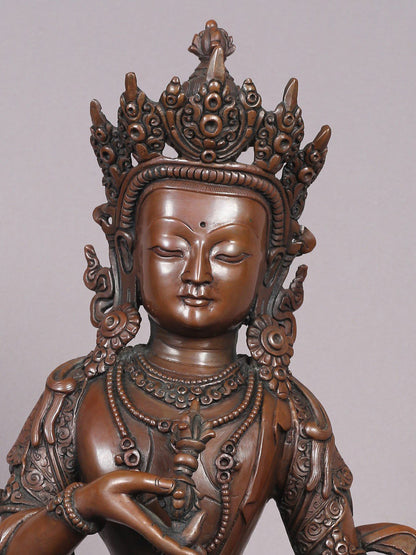 12" Vajrasattva Copper Statue From Nepal | Handmade Idol | Vajrasattva Copper Figurine