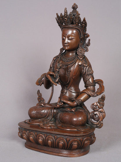 12" Vajrasattva Copper Statue From Nepal | Handmade Idol | Vajrasattva Copper Figurine