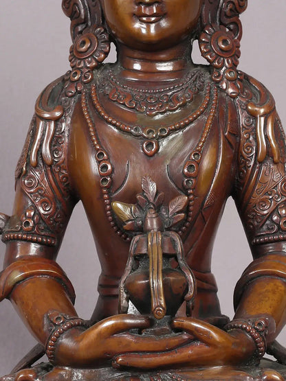 13" Aparmita Buddha Copper Statue From Nepal | Handmade Idol | Buddha Statue