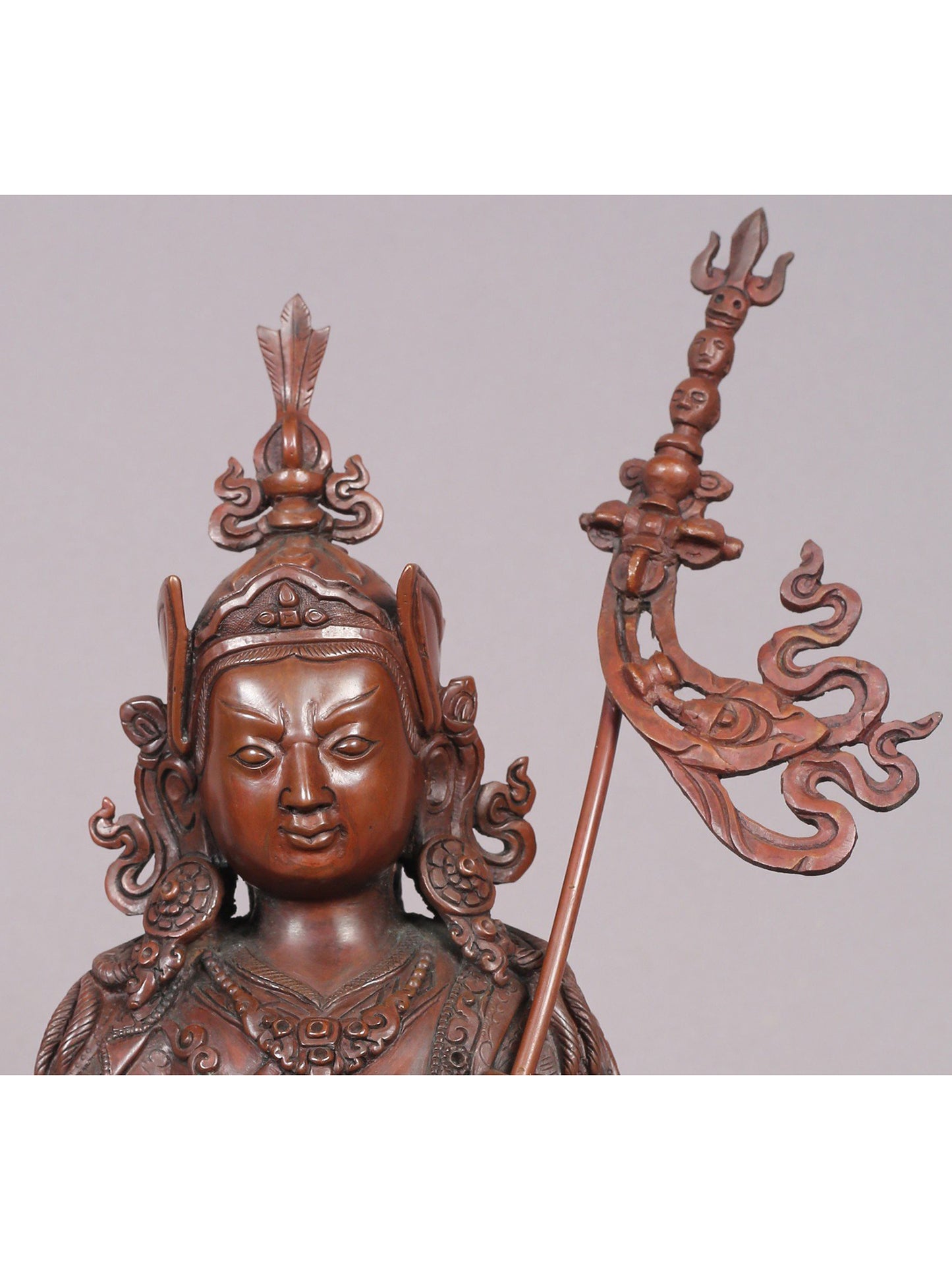 10" Guru Tshokey Dorje Copper Statue From Nepal | Handmade Idol | Copper Figurine