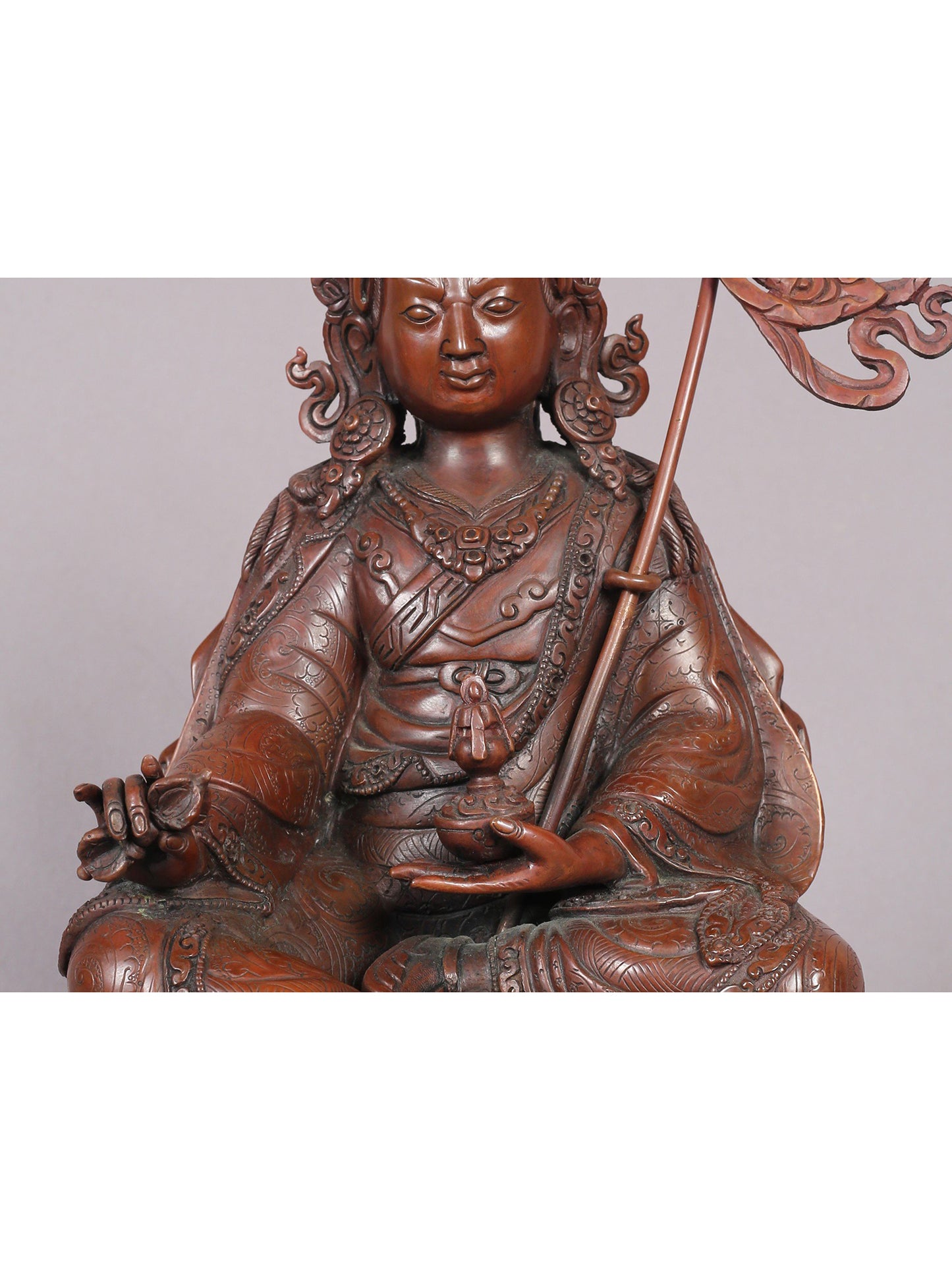 10" Guru Tshokey Dorje Copper Statue From Nepal | Handmade Idol | Copper Figurine