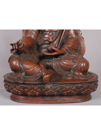 10" Guru Tshokey Dorje Copper Statue From Nepal | Handmade Idol | Copper Figurine