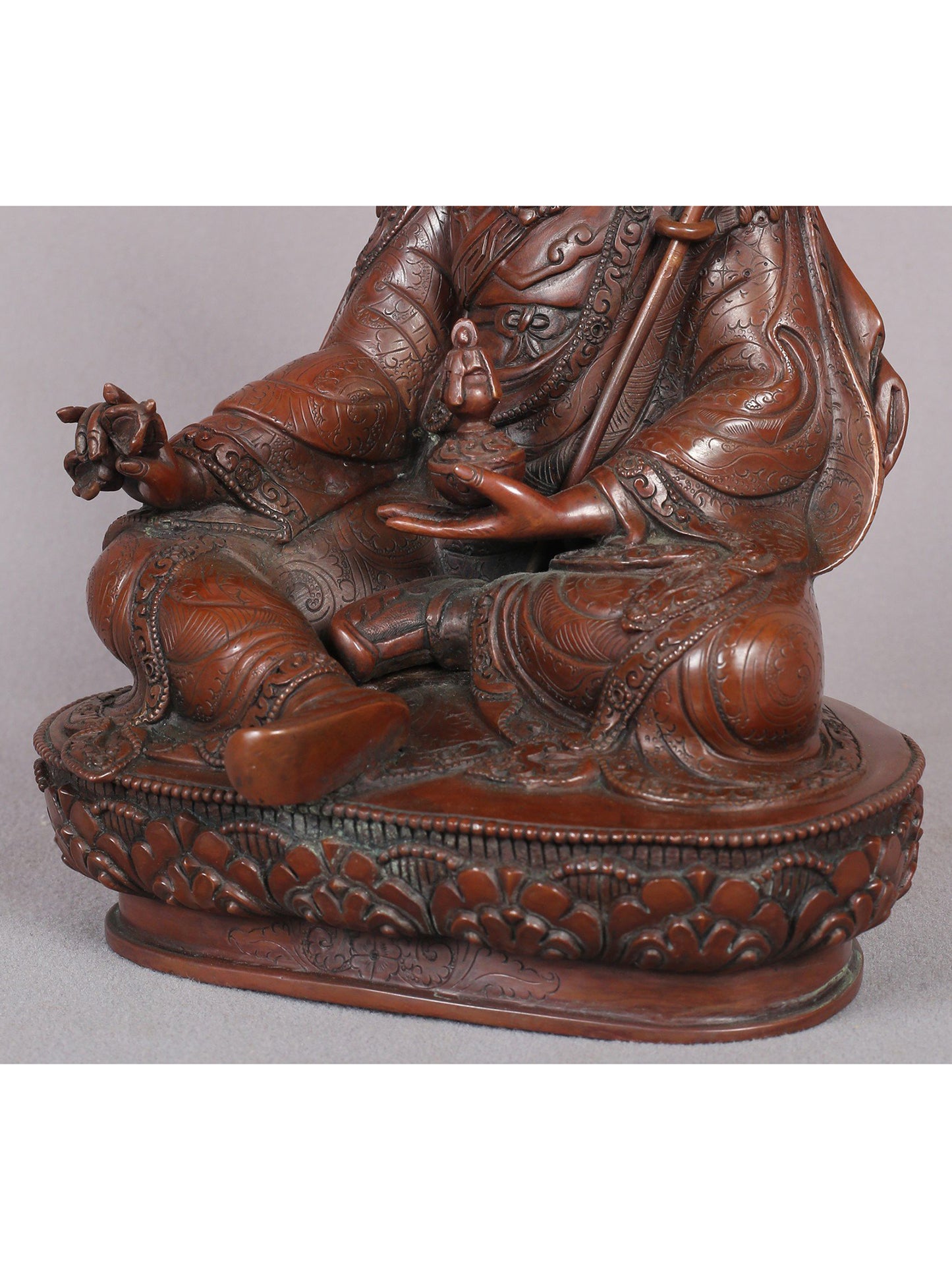 10" Guru Tshokey Dorje Copper Statue From Nepal | Handmade Idol | Copper Figurine