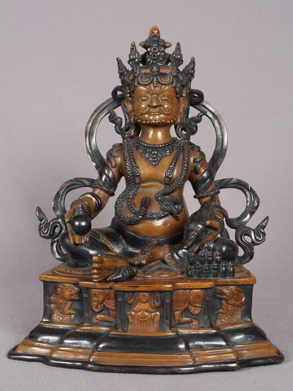 11" Lord Kubera Copper Figurine | Handmade Idol | Tibetan Copper Buddhist Statue