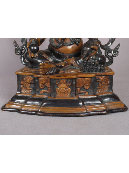 11" Lord Kubera Copper Figurine | Handmade Idol | Tibetan Copper Buddhist Statue