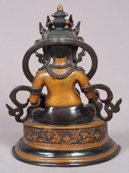 11" Lord Kubera Copper Figurine | Handmade Idol | Tibetan Copper Buddhist Statue