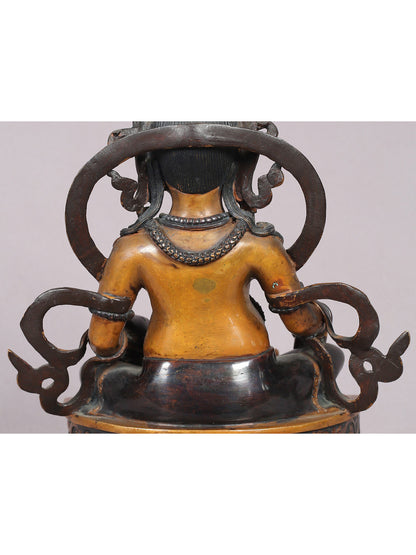 11" Lord Kubera Copper Figurine | Handmade Idol | Tibetan Copper Buddhist Statue