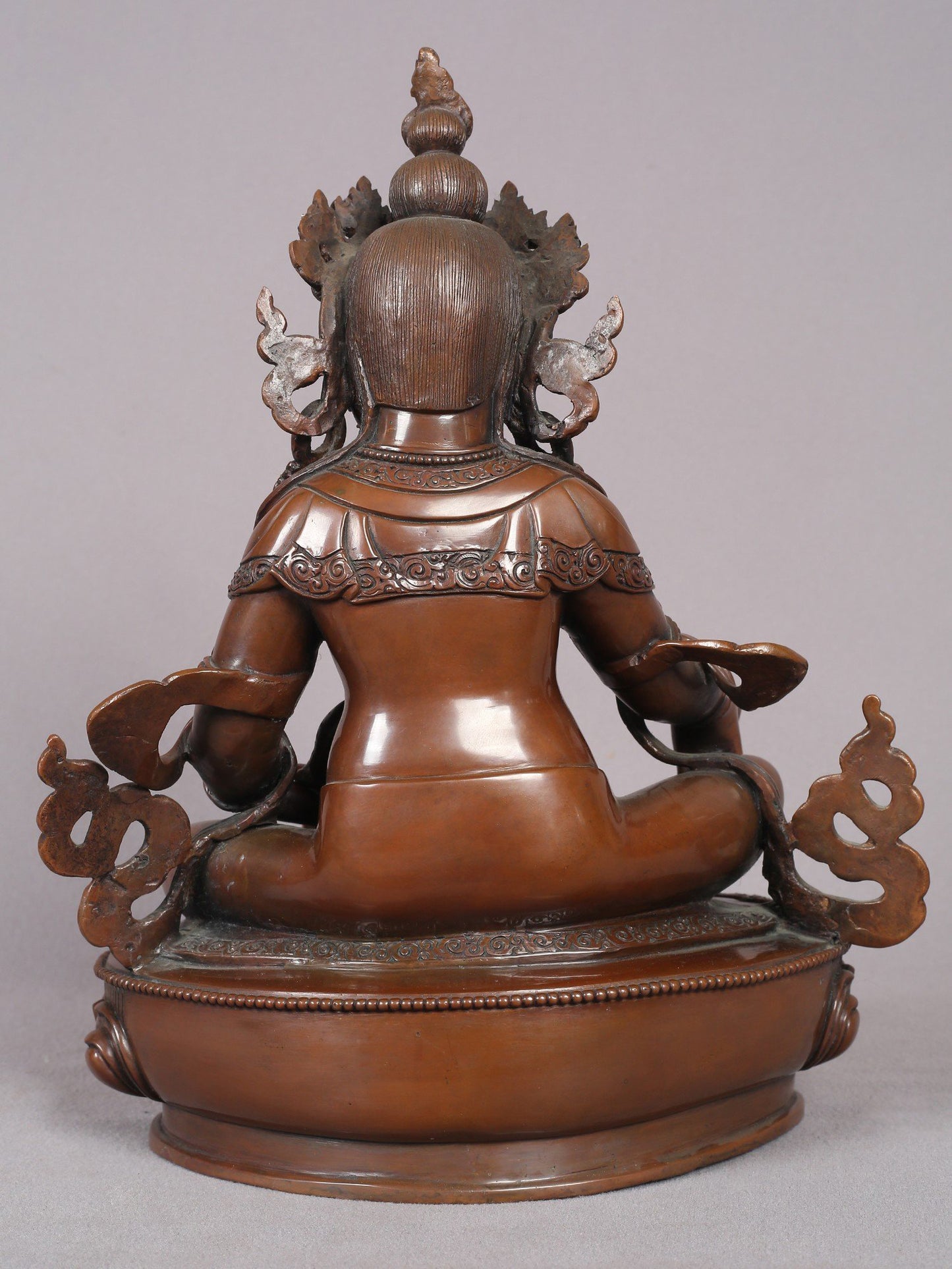 11" Kubera Copper Statue | Handmade Lord Kubera Figurine | Tibetan Buddhist Statue