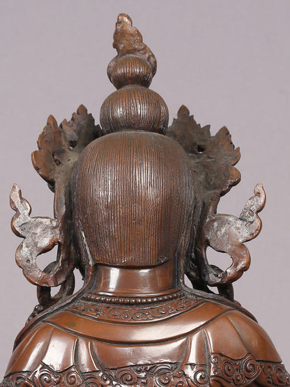 11" Kubera Copper Statue | Handmade Lord Kubera Figurine | Tibetan Buddhist Statue