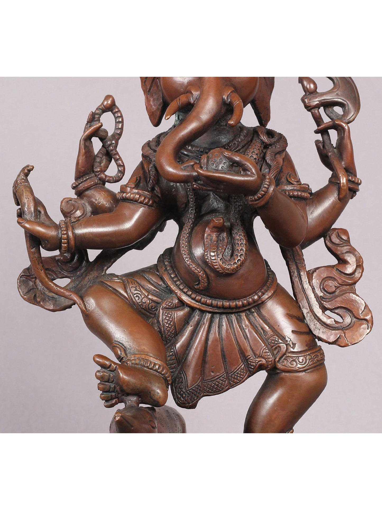 10" Dancing Ganesha Copper Statue From Nepal | Handmade Idol | Lord Ganesha Statue