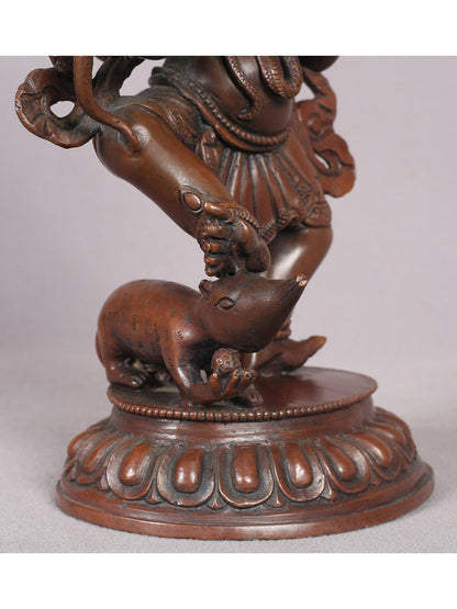 10" Dancing Ganesha Copper Statue From Nepal | Handmade Idol | Lord Ganesha Statue