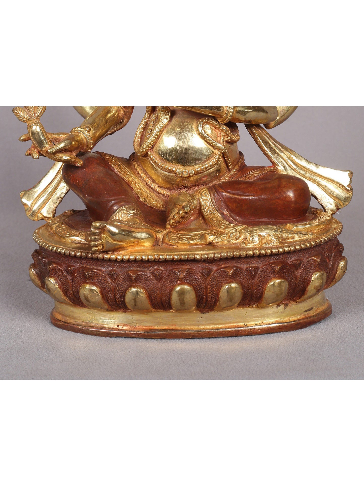 9" Sitting Lord Ganesha Copper Statue from Nepal