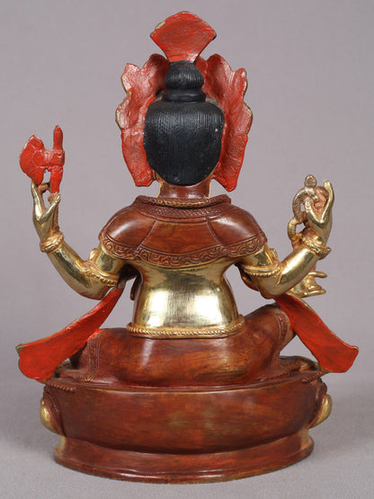 9" Sitting Lord Ganesha Copper Statue from Nepal