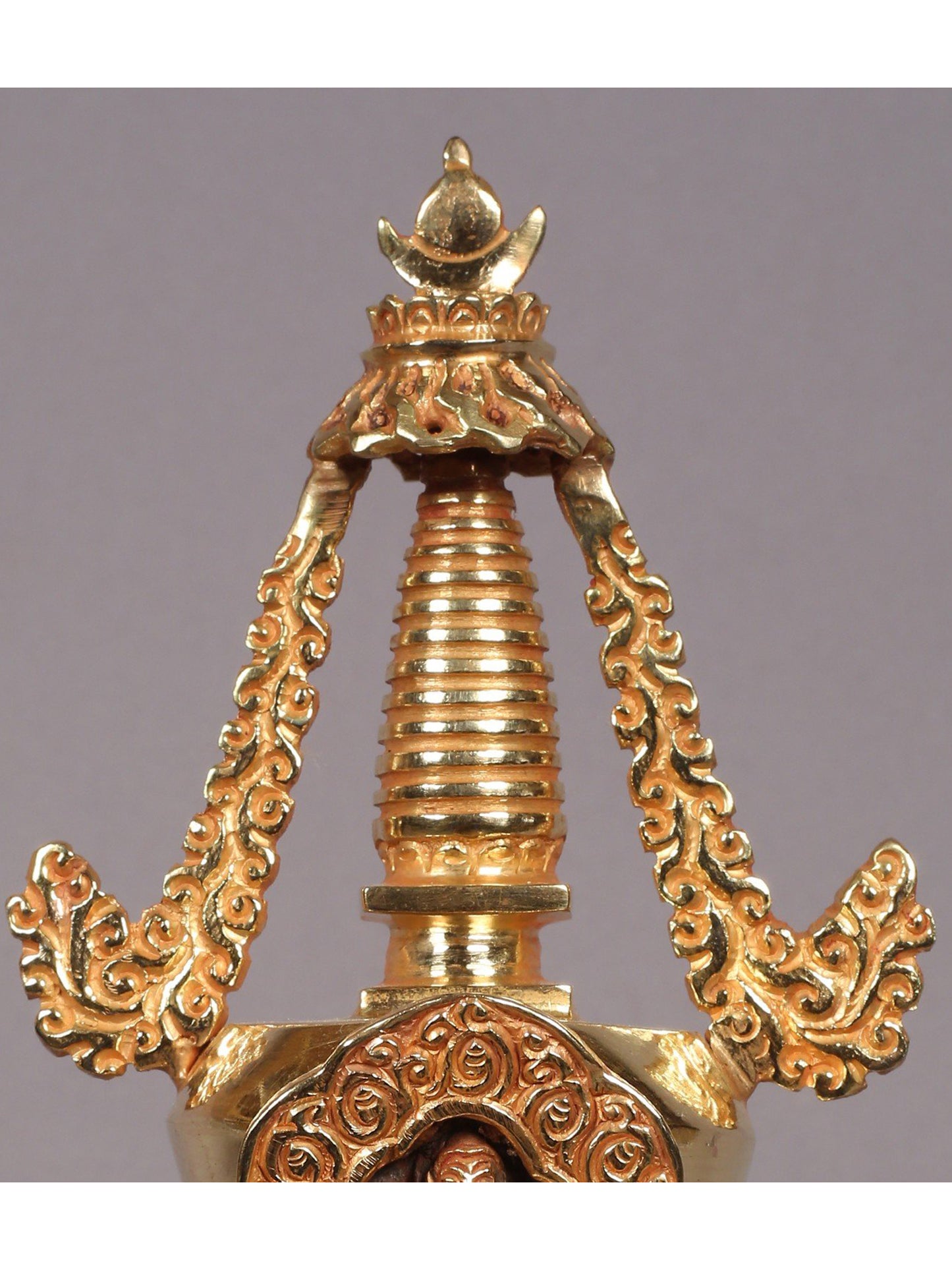 9" Stupa from Nepal | Copper Idol with Gold Plated