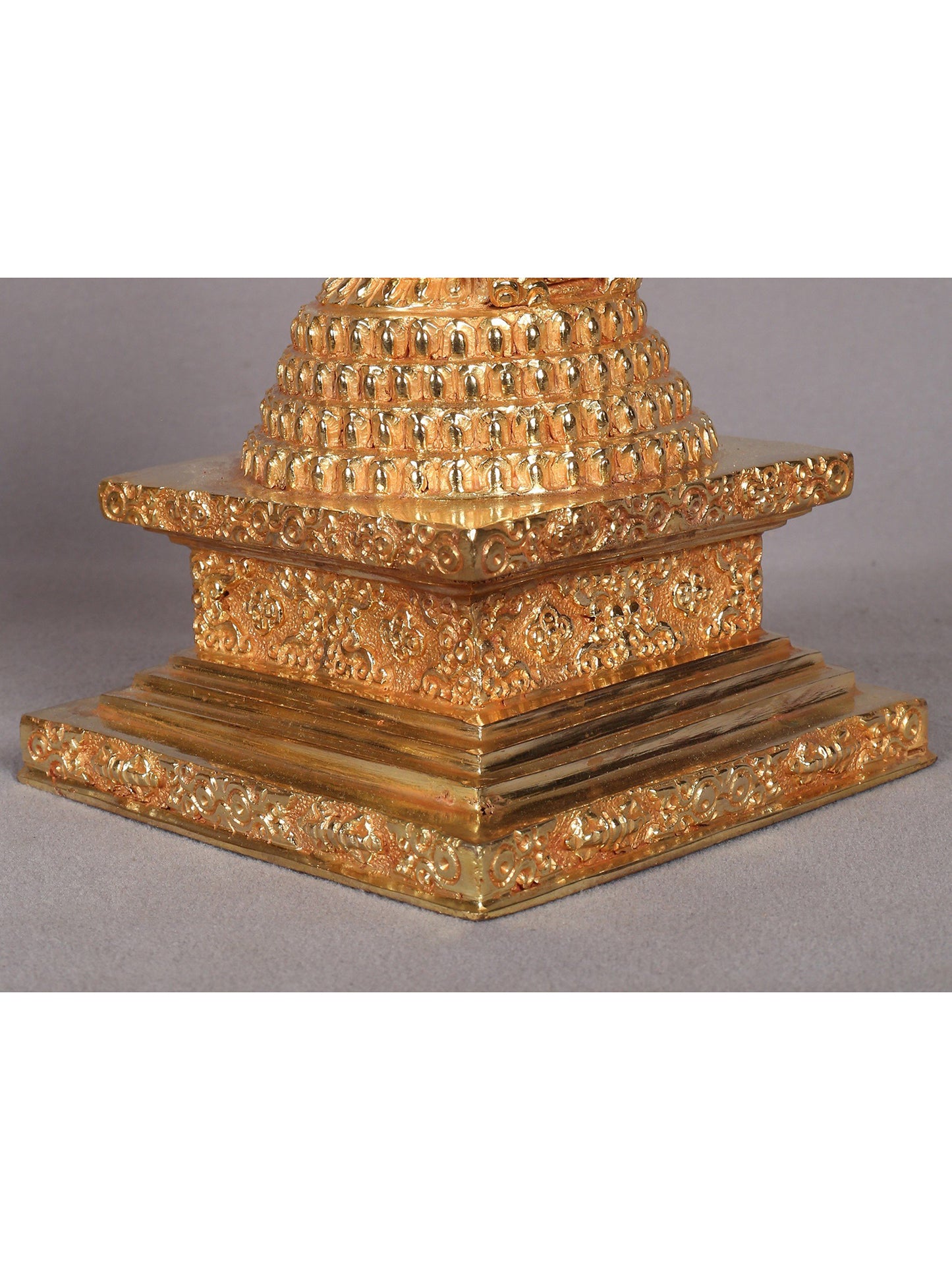 9" Stupa from Nepal | Copper Idol with Gold Plated