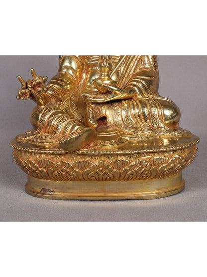 9" Guru Padmasambhava Sculpture | Nepalese Copper Statue