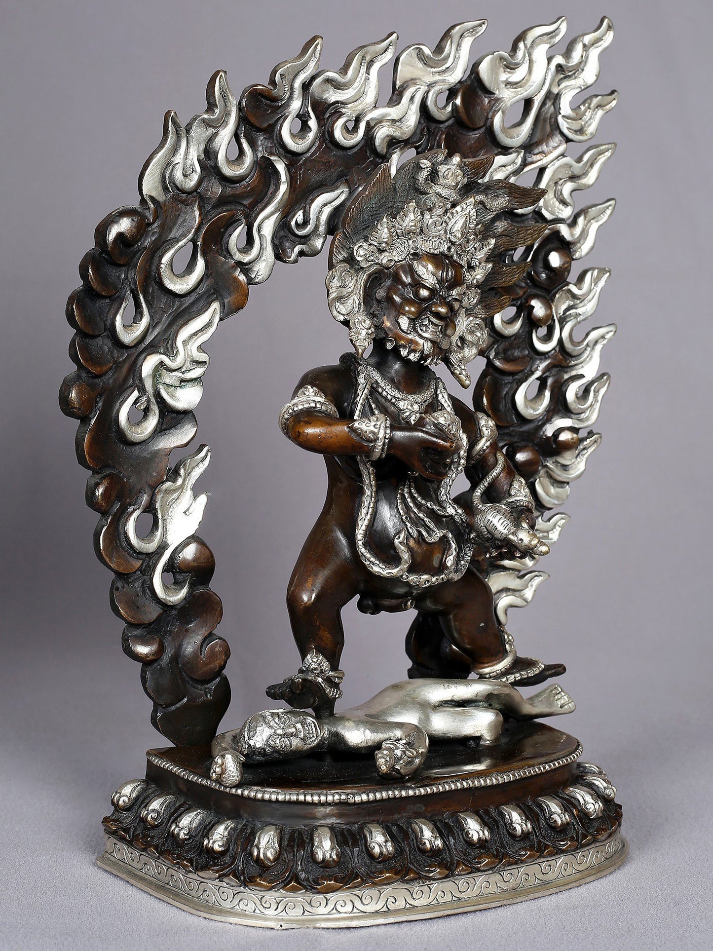 10" Buddhist Deity Vajrapani Copper Statue from Nepal