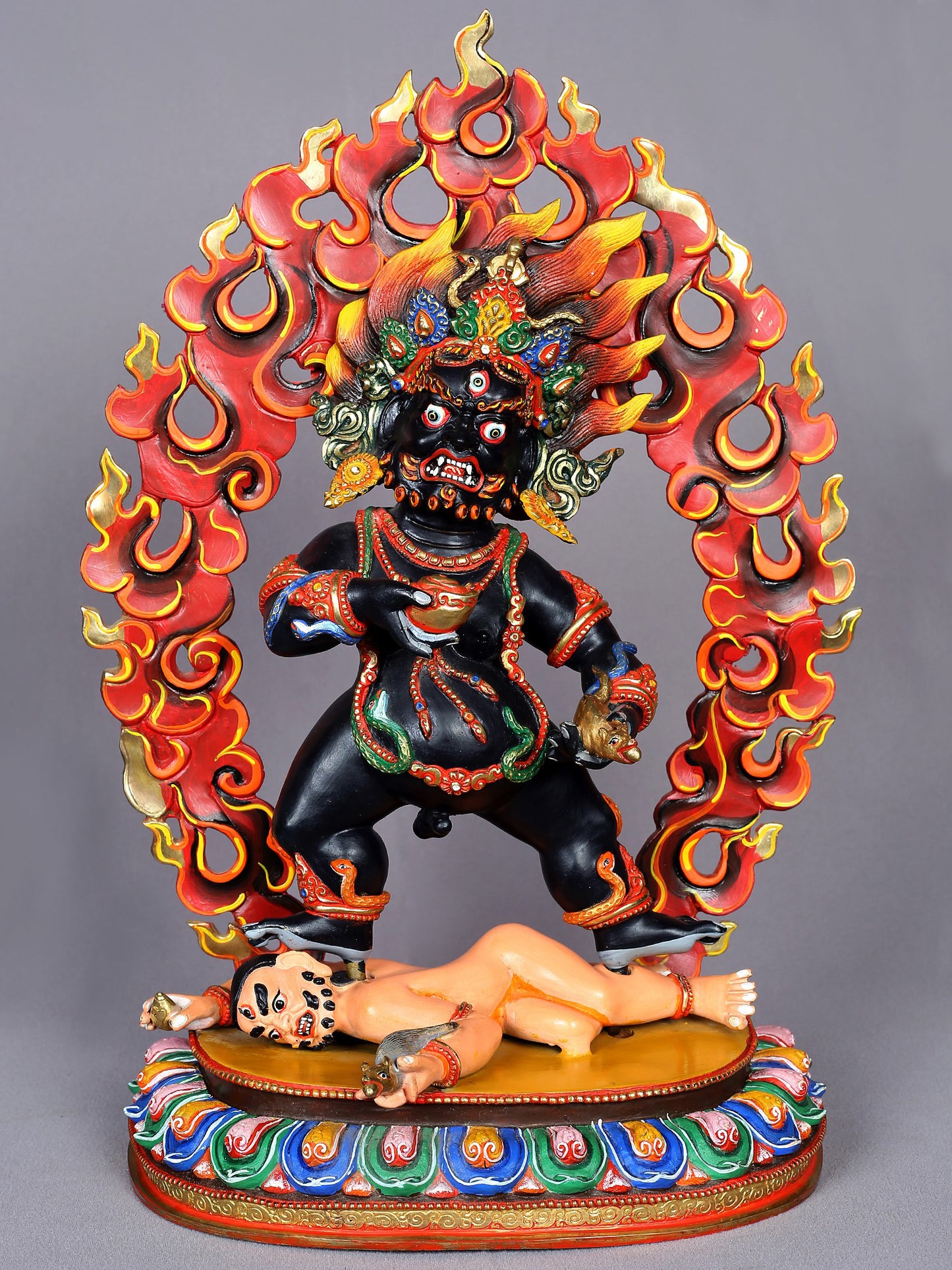 16" Buddhist Deity Vajrapani Statue from Nepal | Nepalese Copper Statue